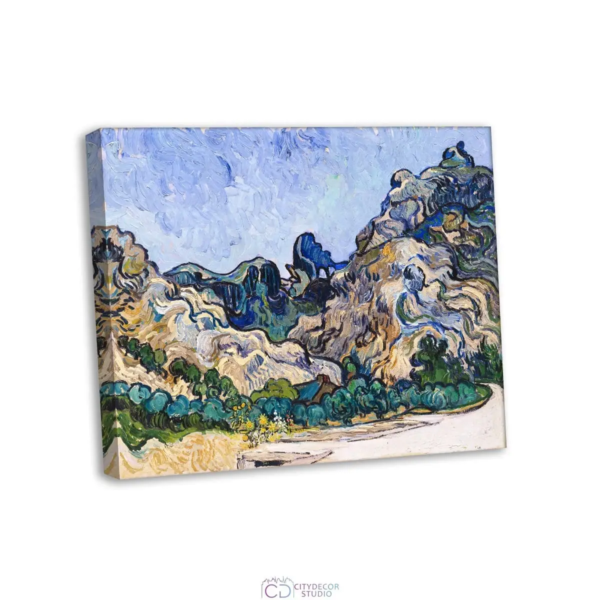 Модульная картина Citydecor &quot;Горы в Сен-Реми&quot;, Винсент ван Гог. Репродукция, арт. 2.202 (1 модуль) 60x70 см
