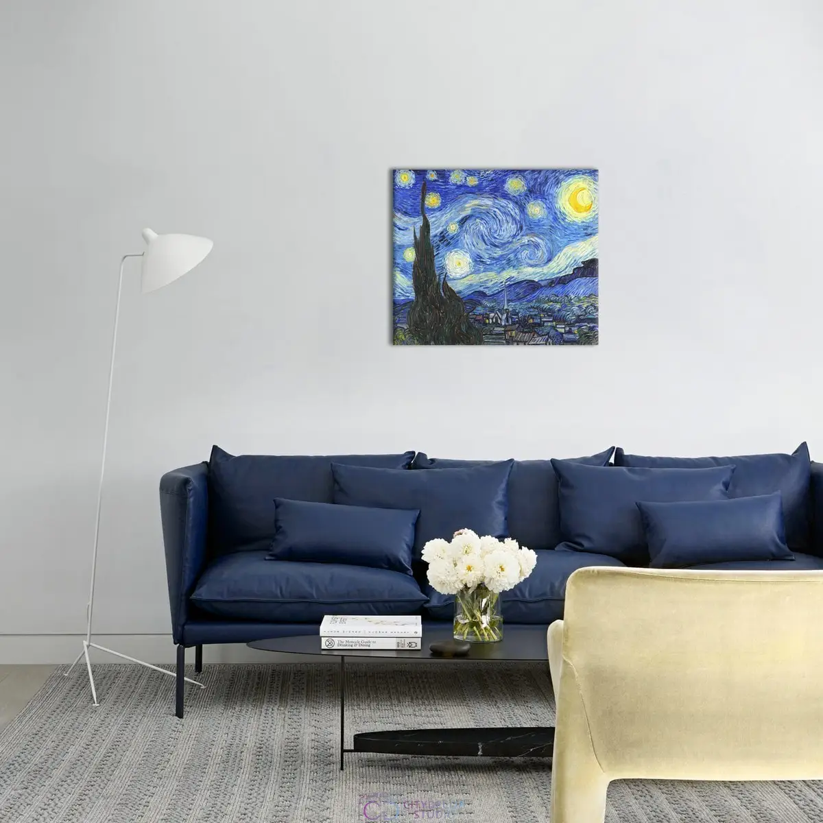 Модульная картина Citydecor "Звездная ночь", Винсент ван Гог. Репродукция, арт. 2.205 (1 модуль) 60x70 см