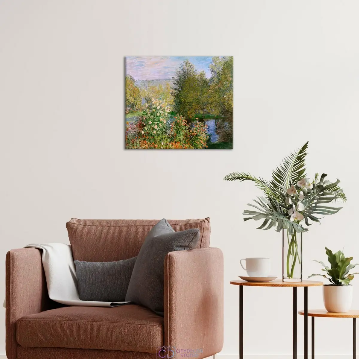 Модульная картина Citydecor "Уголок сада в Монжероне", Клод Моне. Репродукция, арт. 2.222 (1 модуль) 60x70 см