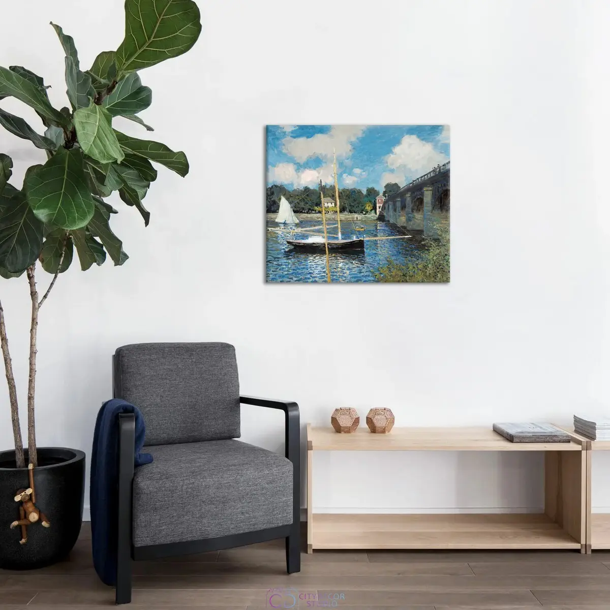 Модульная картина Citydecor "Мост в Аржантее", Клод Моне. Репродукция, арт. 2.224 (1 модуль) 60x70 см