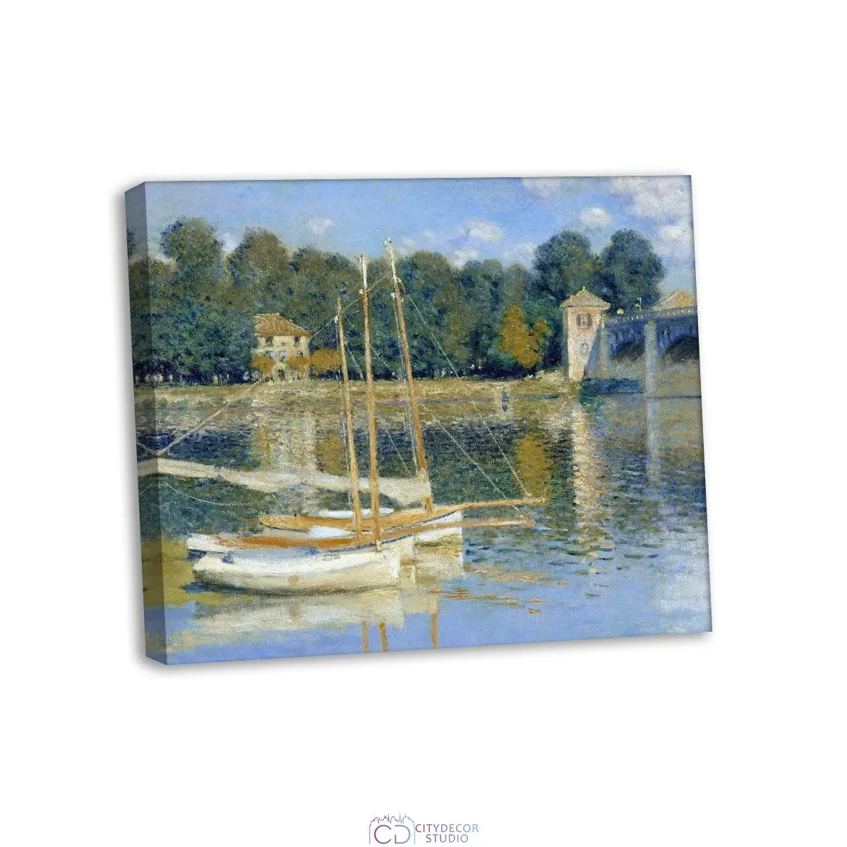 Модульная картина Citydecor "Мост в Аржантее", Клод Моне. Репродукция, арт. 2.225 (1 модуль) 60x70 см