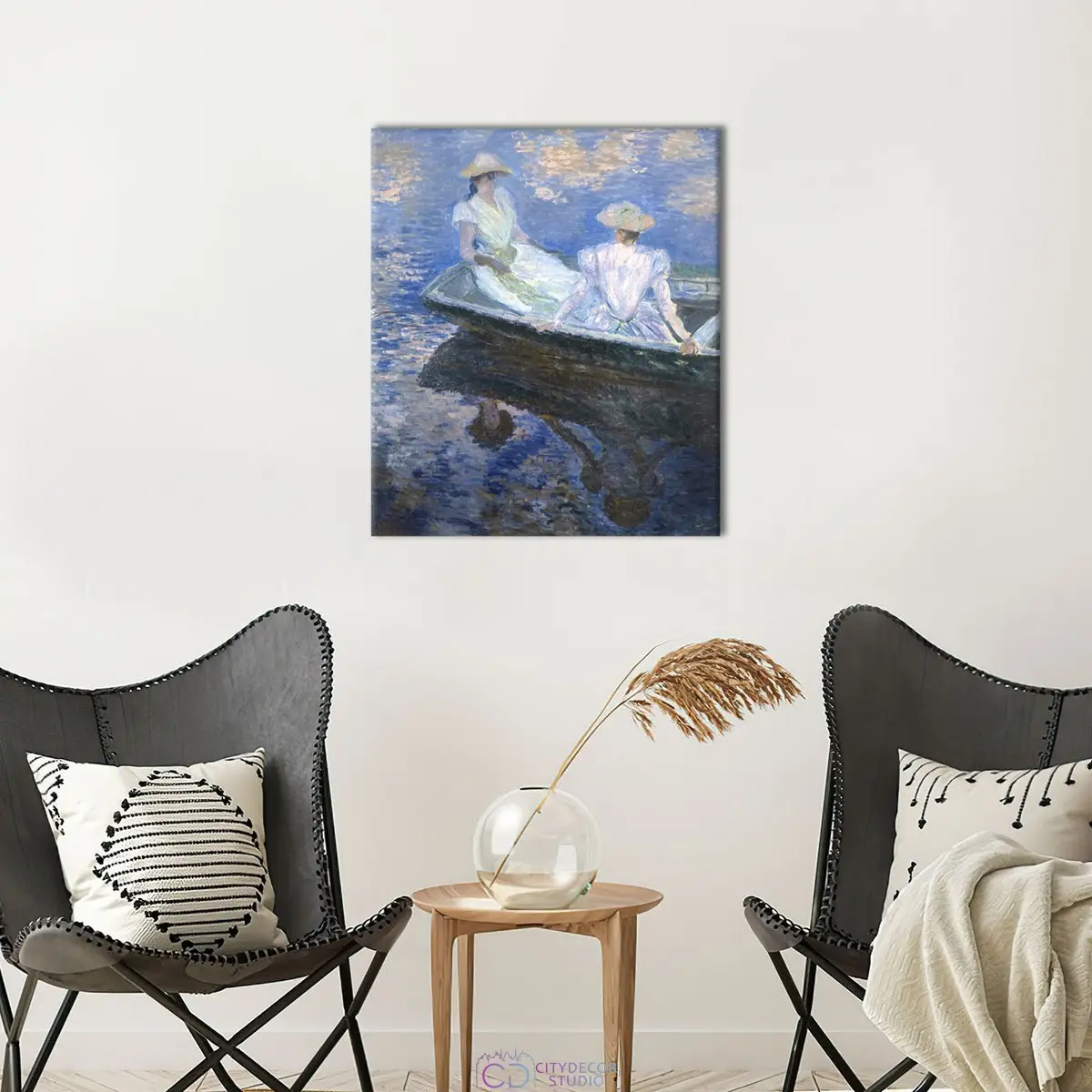 Модульная картина Citydecor "В лодке", Клод Моне. Репродукция, арт. 2.226 (1 модуль) 60x70 см