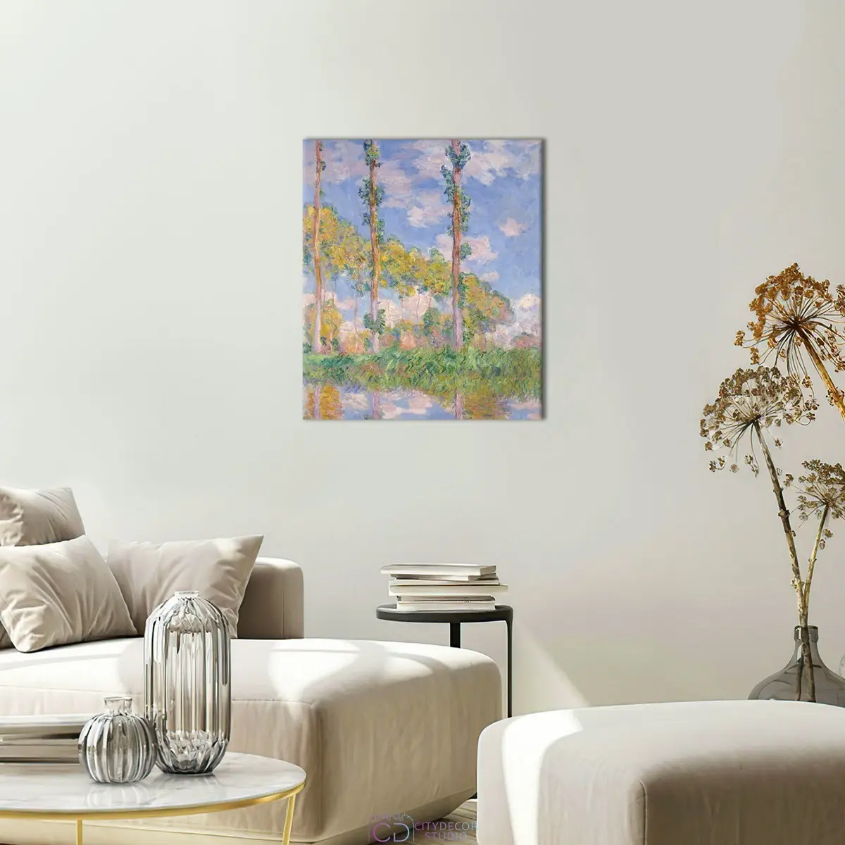 Модульная картина Citydecor "Тополя на солнце", Клод Моне. Репродукция, арт. 2.229 (1 модуль) 60x70 см