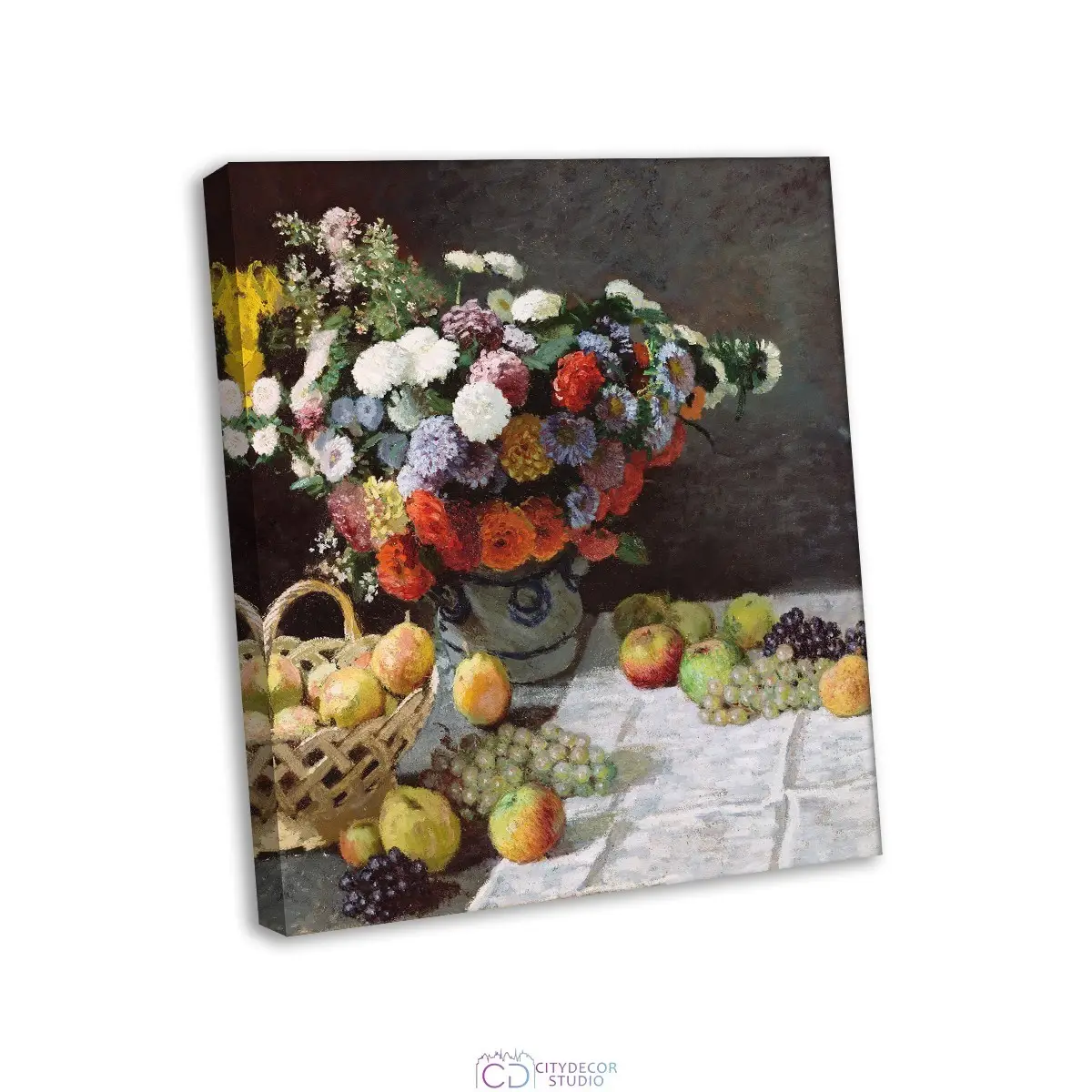 Модульная картина Citydecor "Цветы и фрукты", Клод Моне. Репродукция, арт. 2.231 (1 модуль) 60x70 см