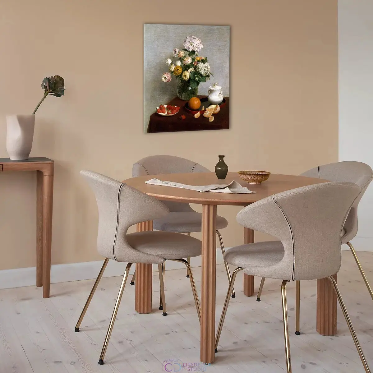 Модульная картина Citydecor "Цветы и фрукты", Генри Латур. Репродукция, арт. 2.245 (1 модуль) 60x70 см