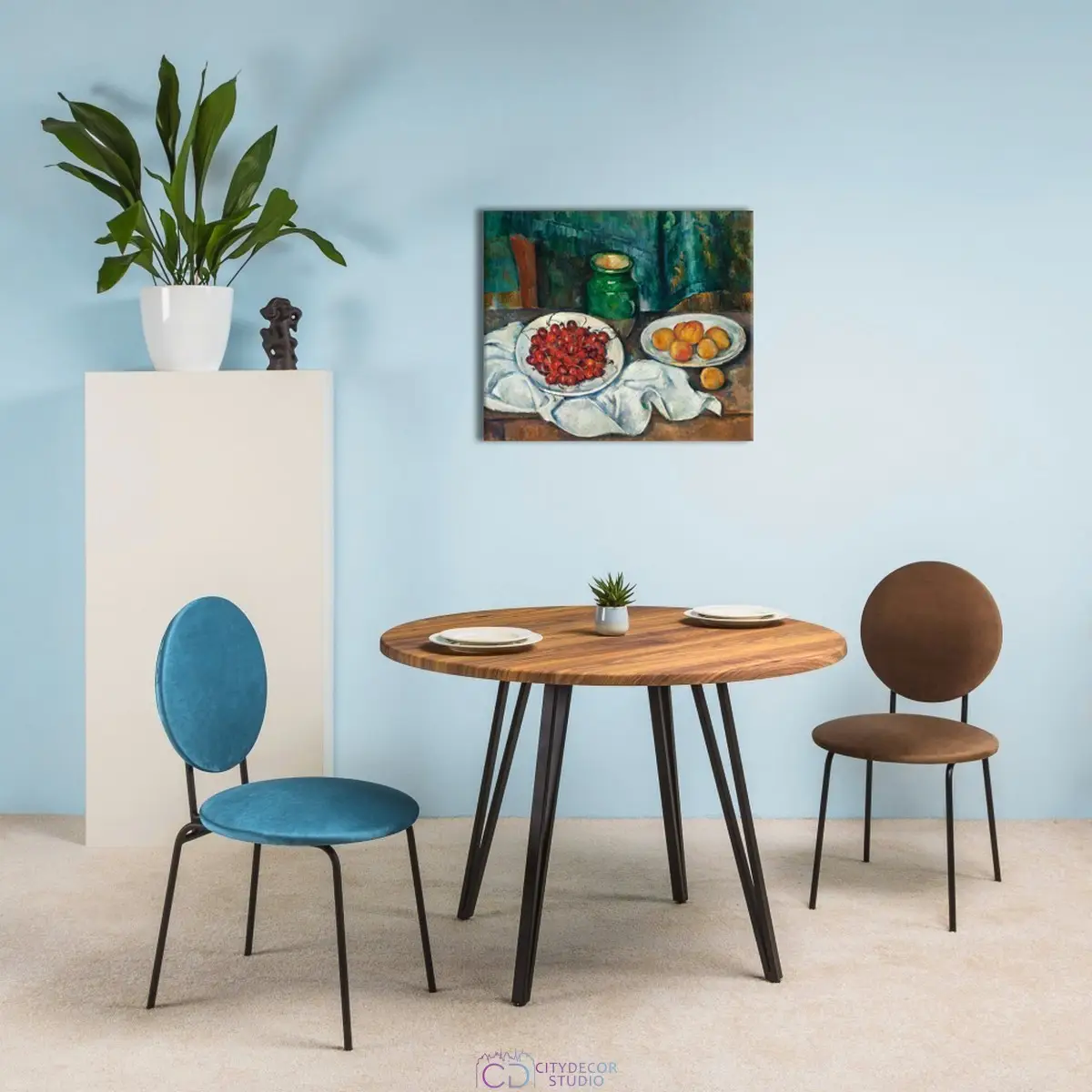 Модульная картина Citydecor &quot;Натюрморт с вишней и персиками&quot;, Поль Сезанн. Репродукция, арт. 2.246 (1 модуль) 60x70 см