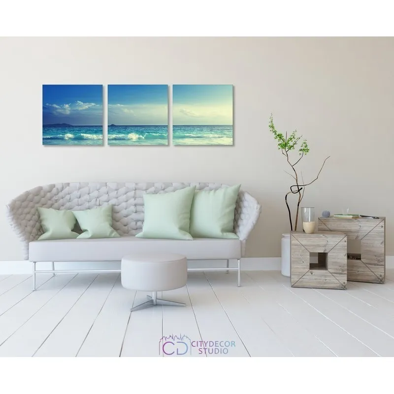 Модульная картина Citydecor Море/Водопады арт. 3.1 (3 модуля) 37x117 см