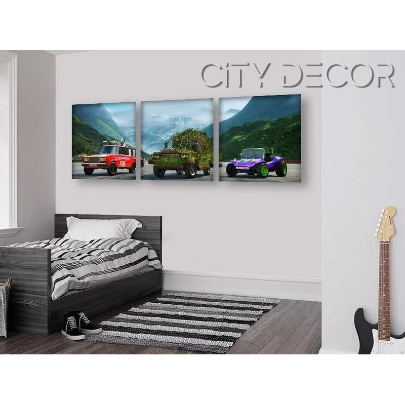 Модульная картина Citydecor Транспорт арт. 3.33 (3 модуля) 37x117 см