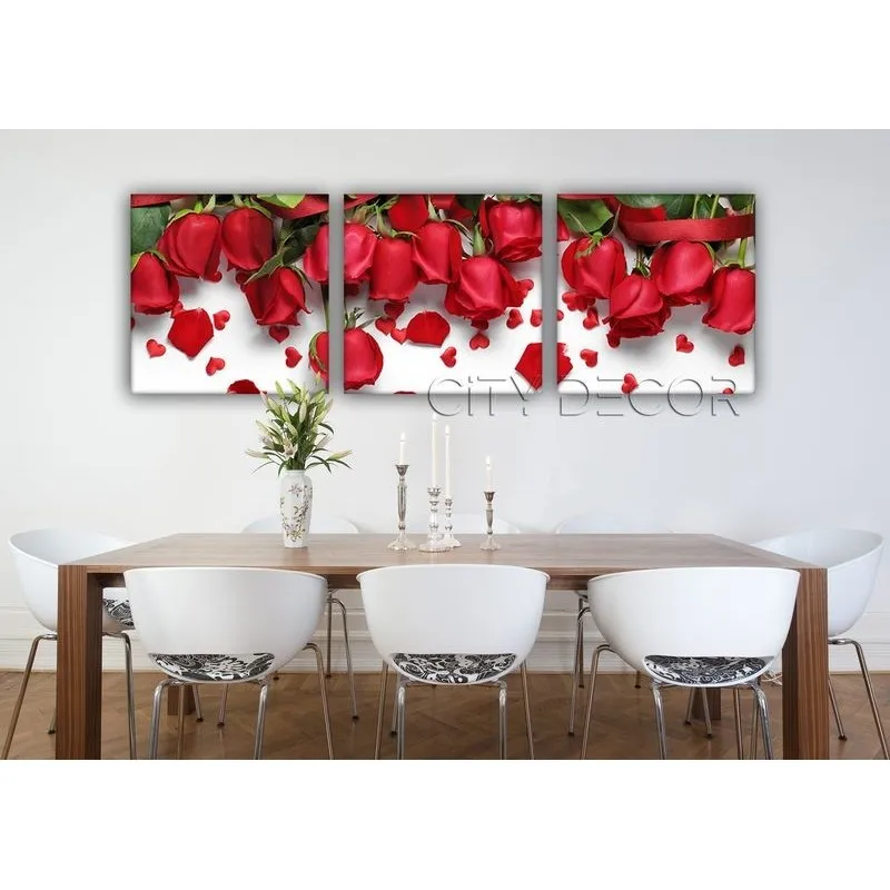 Модульная картина Citydecor Цветы/Растения арт. 3.40 (3 модуля) 37x117 см