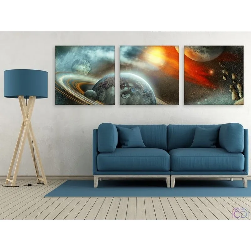 Модульная картина Citydecor Космос арт. 3.43 (3 модуля) 37x117 см