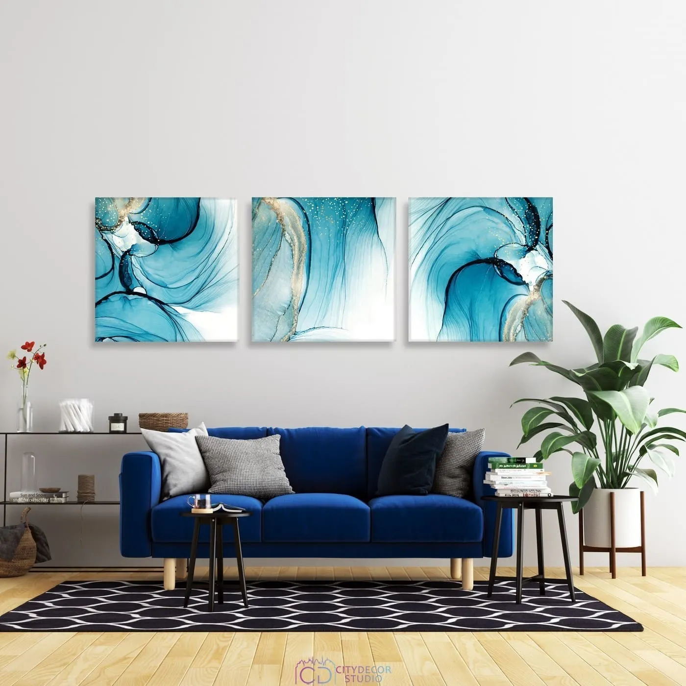 Модульная картина Citydecor Абстракция арт. 3.55 (3 модуля) 37x117 см