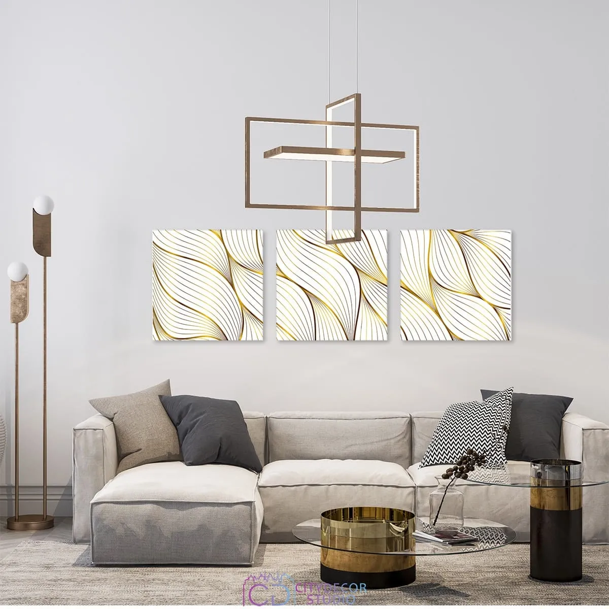 Модульная картина Citydecor Абстракция арт. 3.56 (3 модуля) 37x117 см