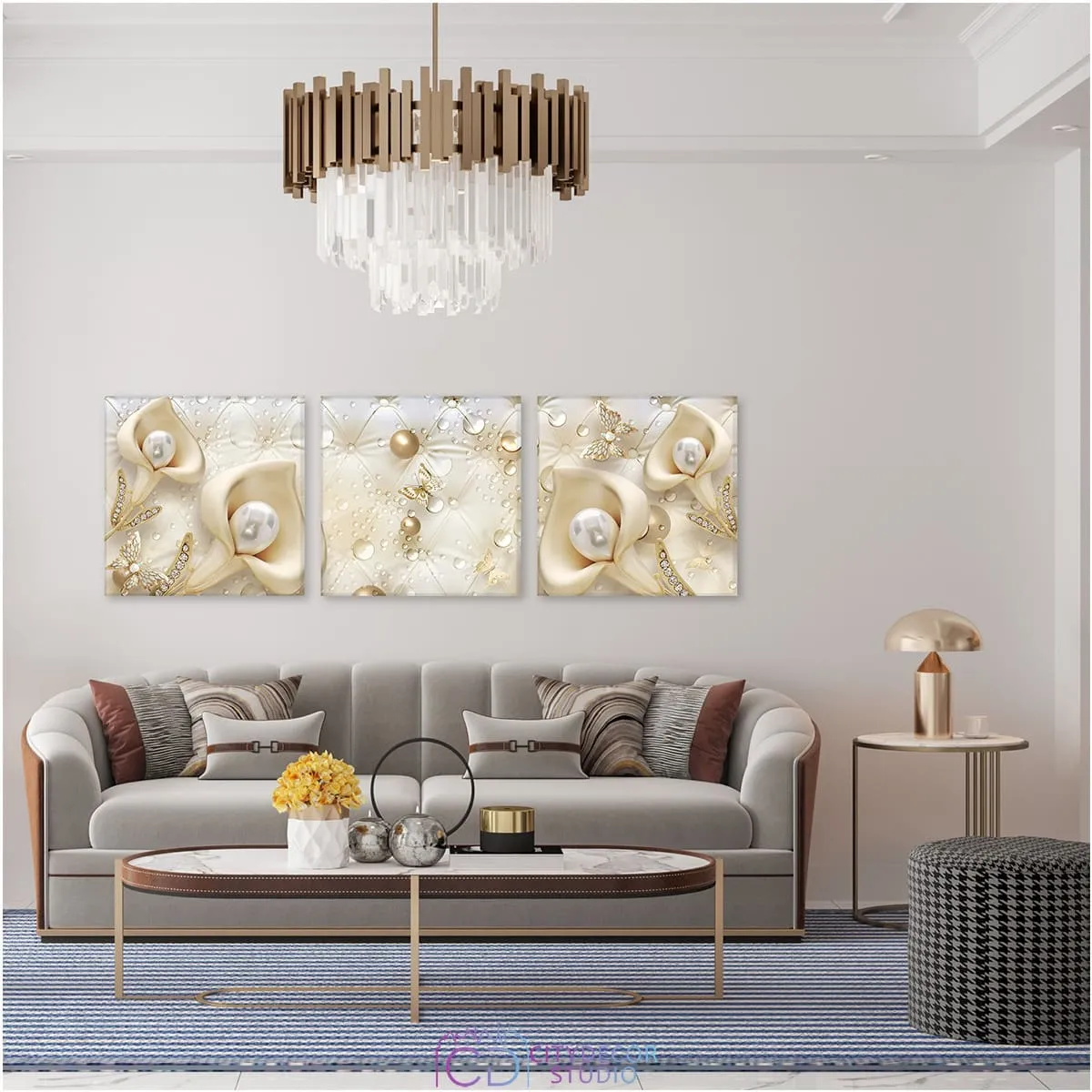 Модульная картина Citydecor Абстракция арт. 3.57 (3 модуля) 37x117 см