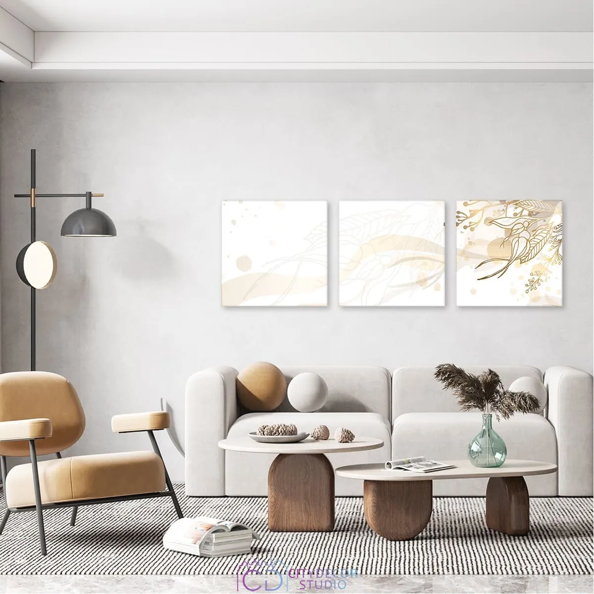 Модульная картина Citydecor Абстракция арт. 3.58 (3 модуля) 37x117 см