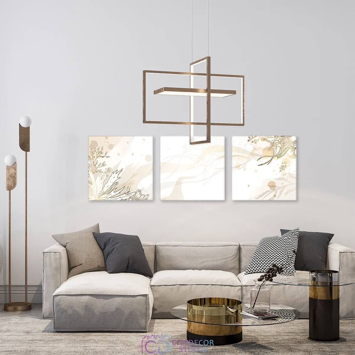 Модульная картина Citydecor Абстракция арт. 3.59 (3 модуля) 37x117 см