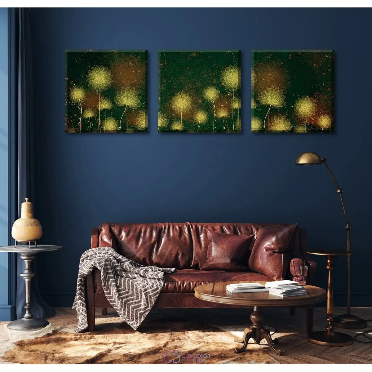 Дизайнерская модульная картина Citydecor Невесомость арт. 3.66 (3 модуля) 37x117 см