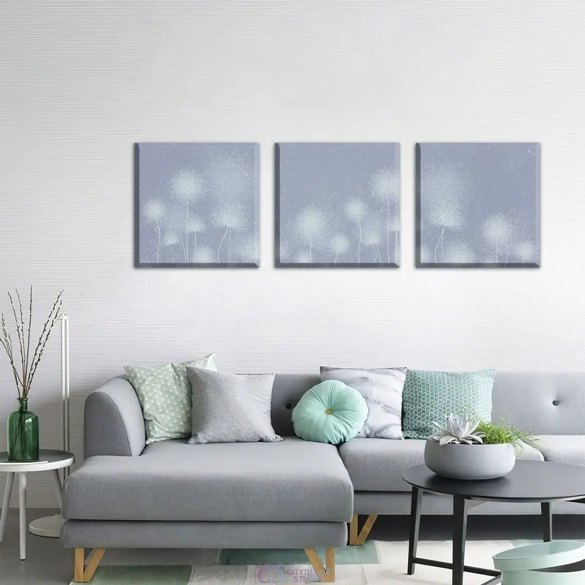 Дизайнерская модульная картина Citydecor Невесомость арт. 3.71 (3 модуля) 37x117 см