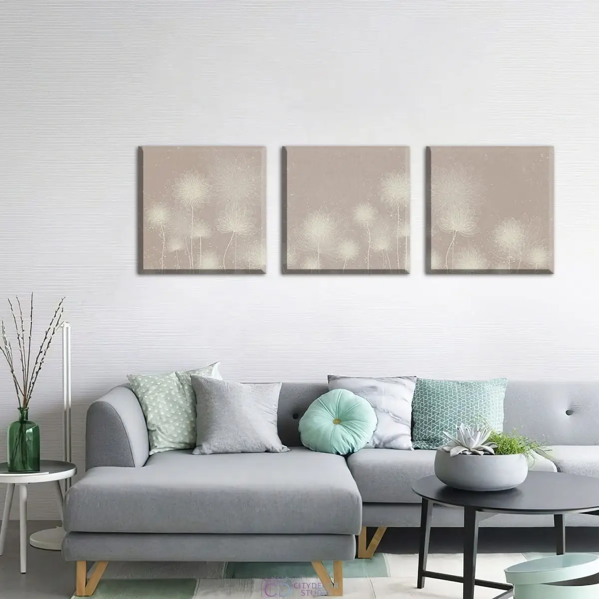 Дизайнерская модульная картина Citydecor Невесомость арт. 3.72 (3 модуля) 37x117 см