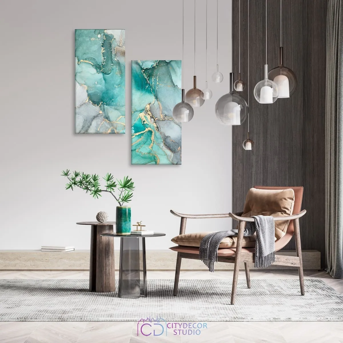 Модульная картина Citydecor Абстракция арт. 4.34 (2 модуля) 100x77 см