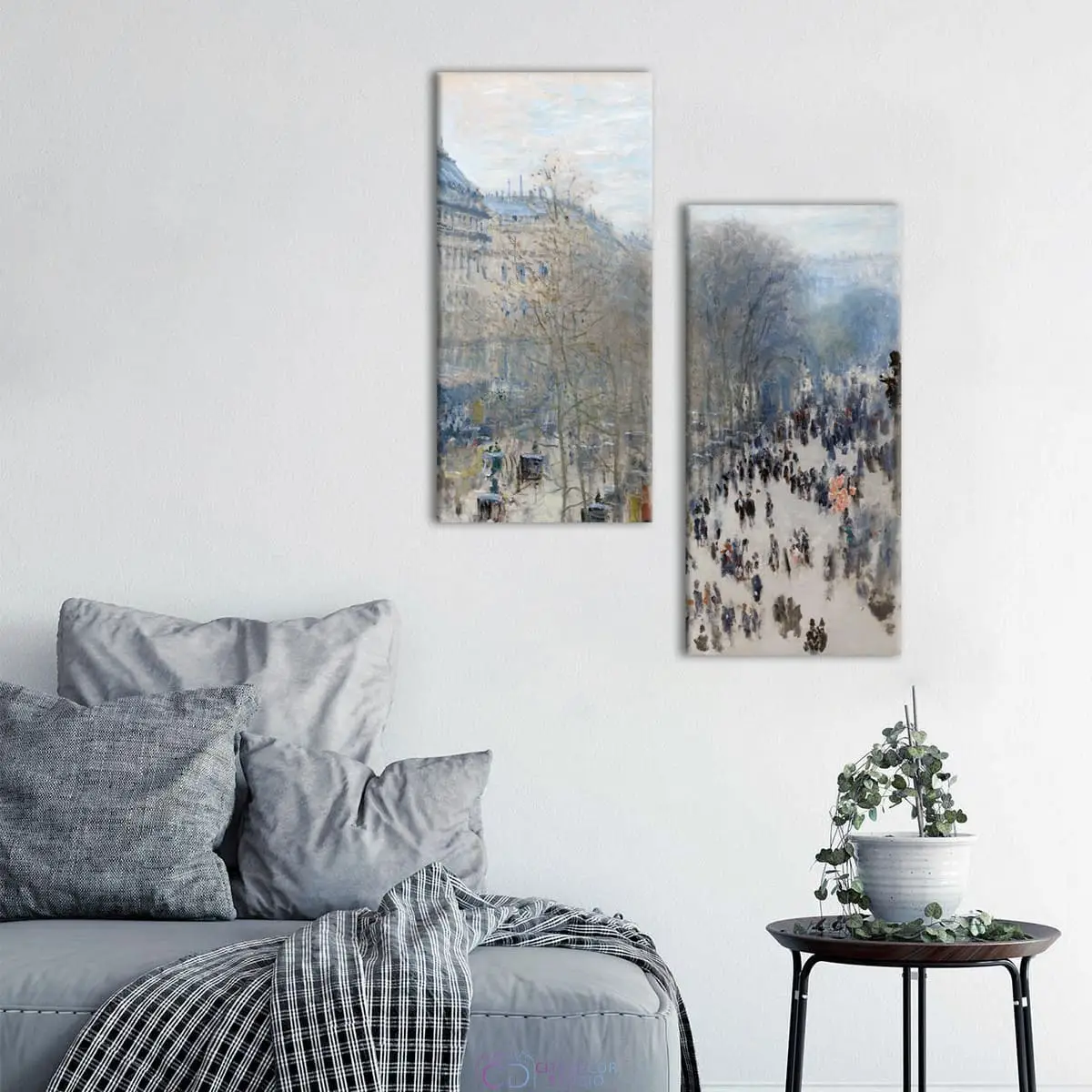 Модульная картина Citydecor "Бульвар Капуцинок", Клод Моне. Репродукция, арт. 4.36 (2 модуля) 100x77 см