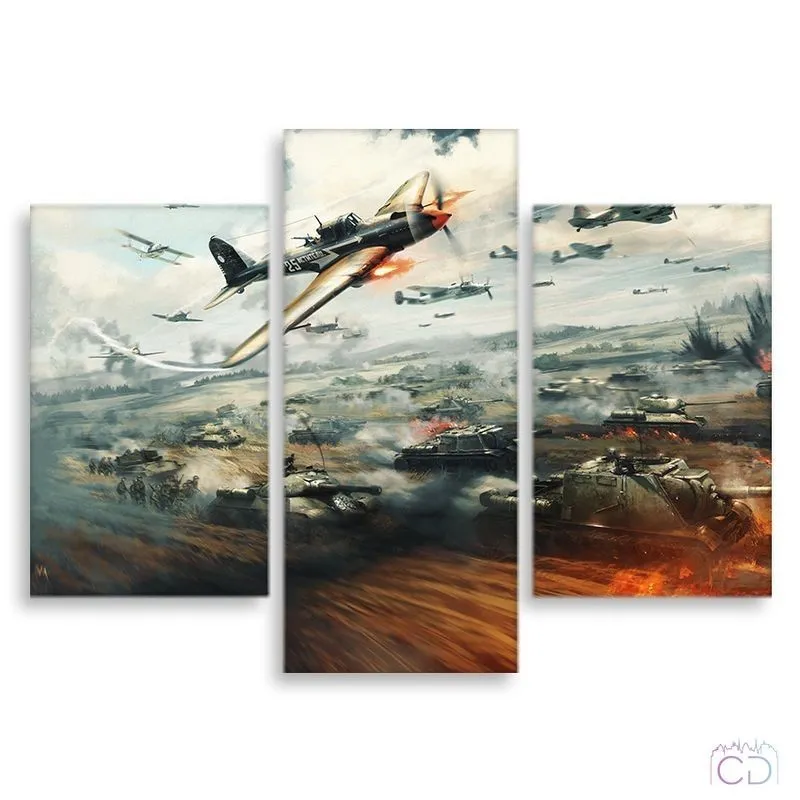 Модульная картина Citydecor Танки арт. 5.26 (3 модуля) 70x96 см