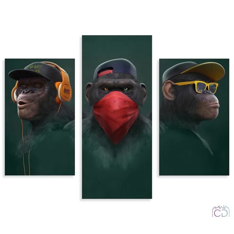 Модульная картина Citydecor Gangster Monkey арт. 5.40 (3 модуля) 70x96 см
