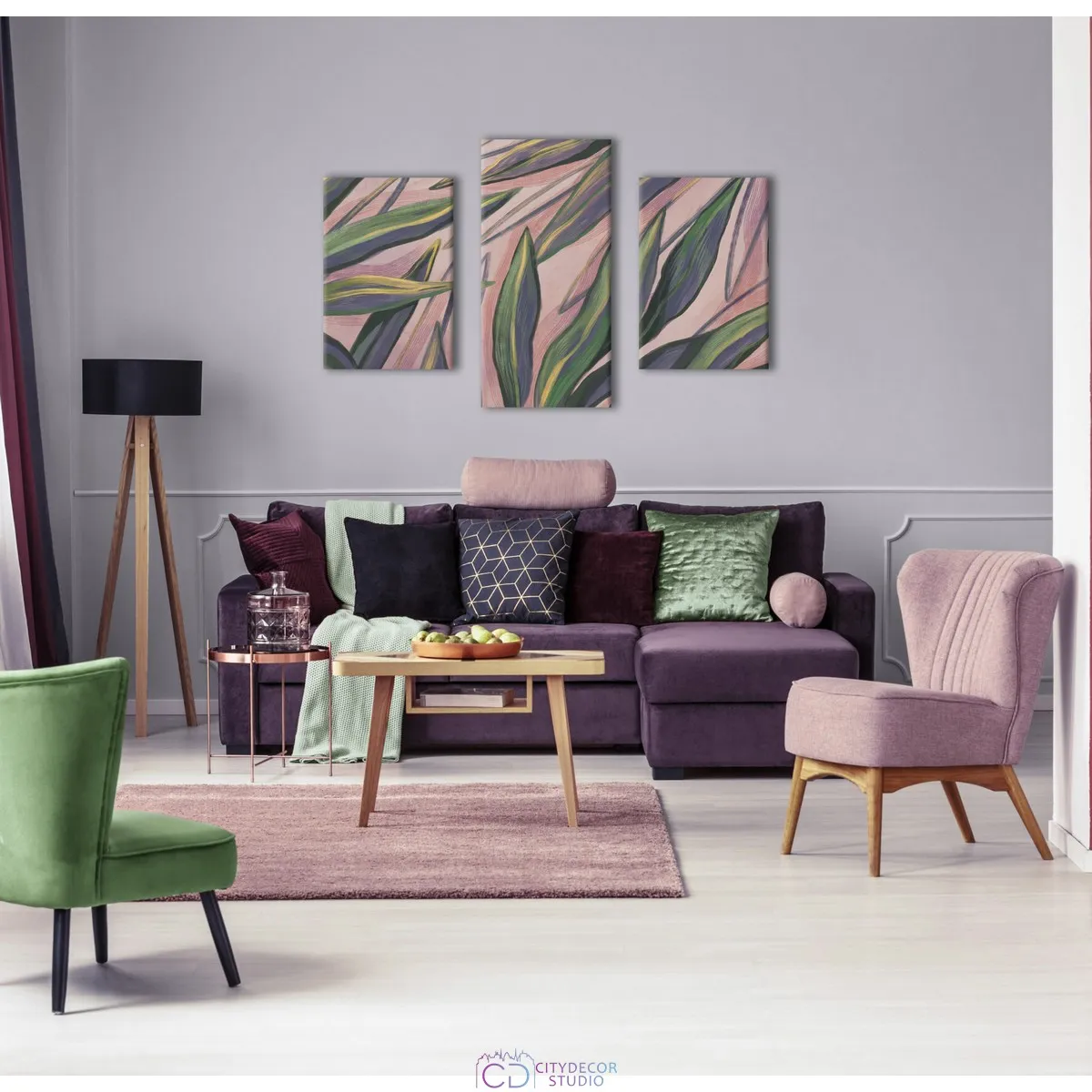 Модульная картина Citydecor Sunset арт. 5.52 (3 модуля) 70x96 см