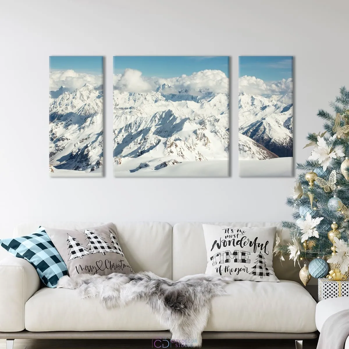 Модульная картина Citydecor Новый Год арт. 6.11 (3 модуля) 60x118 см