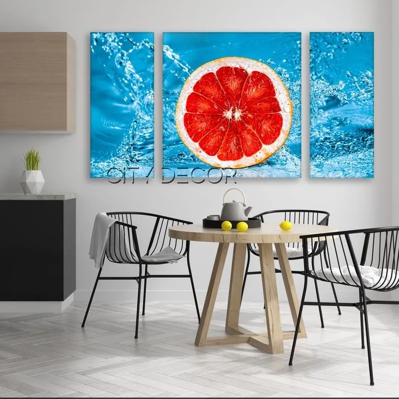 Модульная картина Citydecor Еда/Напитки арт. 6.16 (3 модуля) 60x118 см