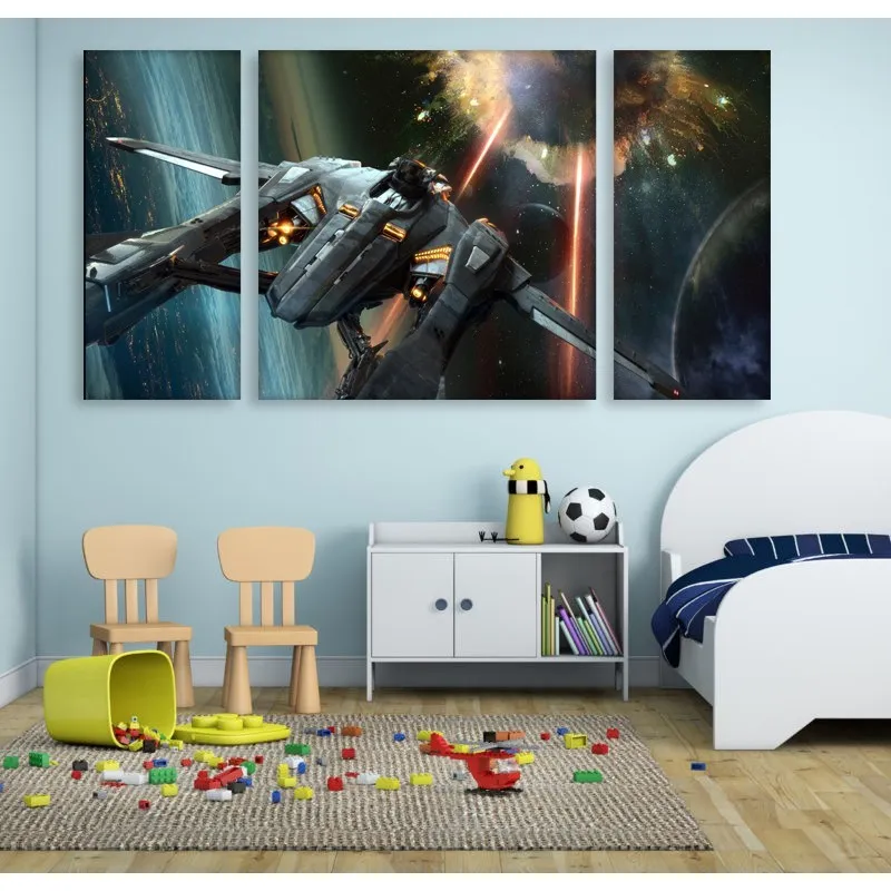 Модульная картина Citydecor Космос арт. 6.28 (3 модуля) 60x118 см