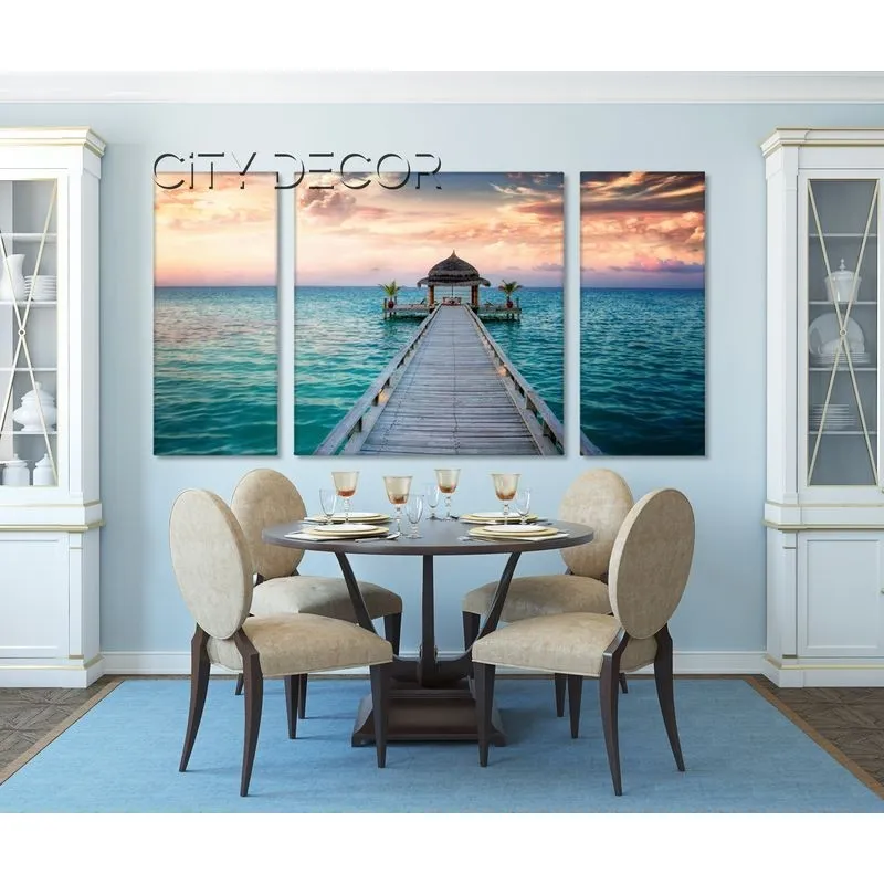 Модульная картина Citydecor Море/Водопады арт. 6.29 (3 модуля) 60x118 см