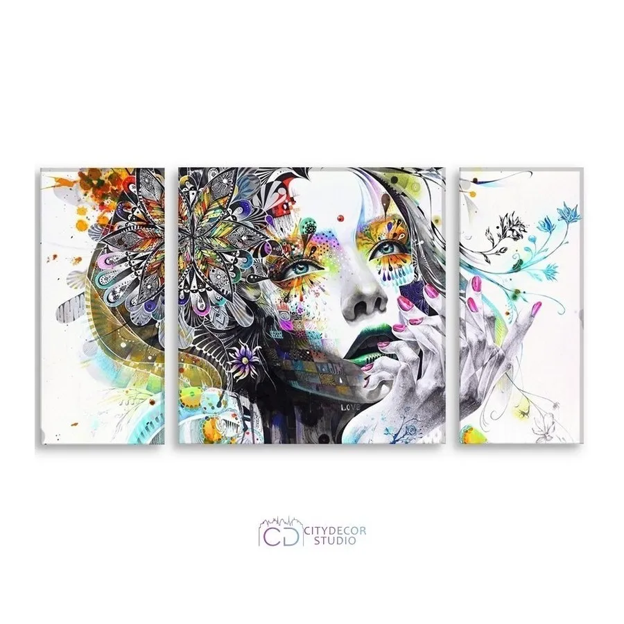 Модульная картина Citydecor Люди/Знаменитости арт. 6.3 (3 модуля) 60x118 см