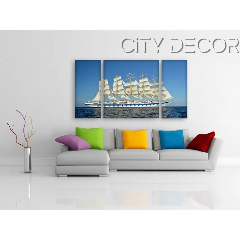 Модульная картина Citydecor Море/Водопады арт. 6.30 (3 модуля) 60x118 см