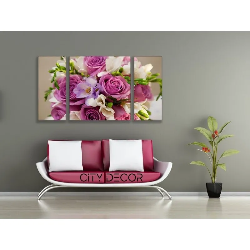 Модульная картина Citydecor Цветы/Растения арт. 6.39 (3 модуля) 60x118 см