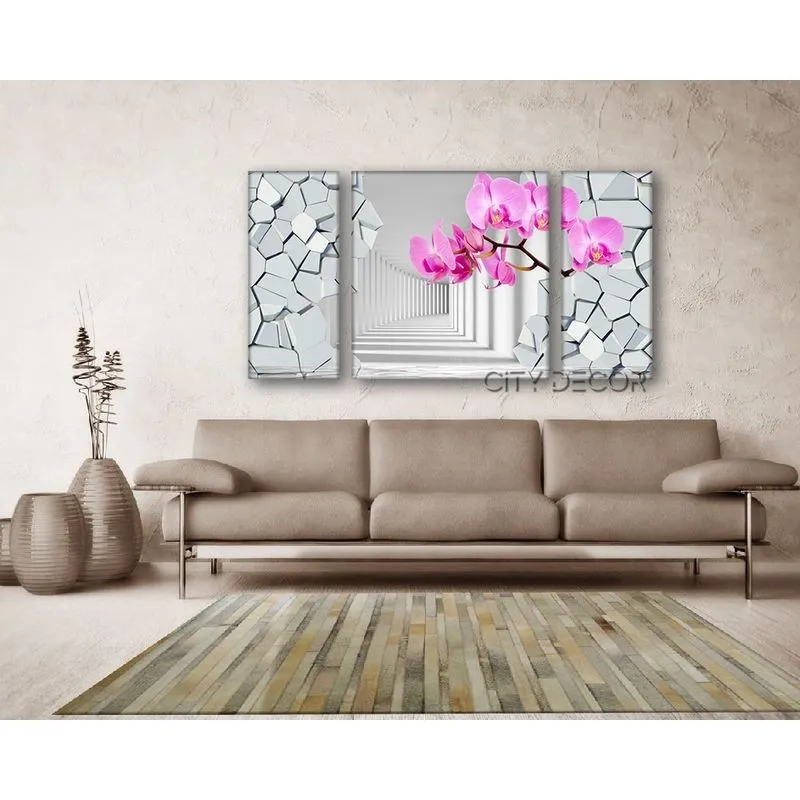 Модульная картина Citydecor Цветы/Растения арт. 6.41 (3 модуля) 60x118 см