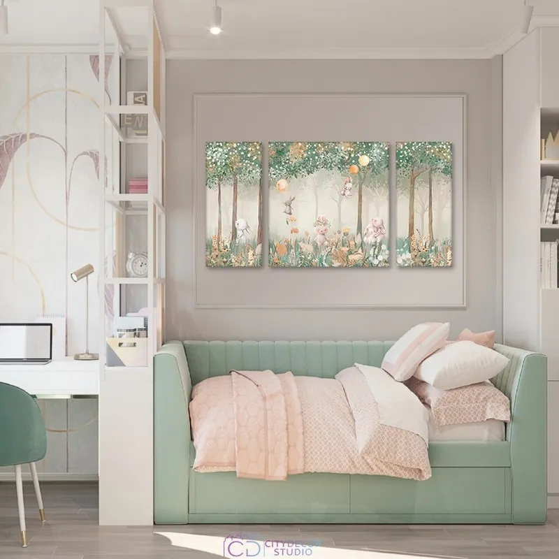 Модульная картина Citydecor Magic Forest арт. 6.52 (3 модуля) 60x118 см