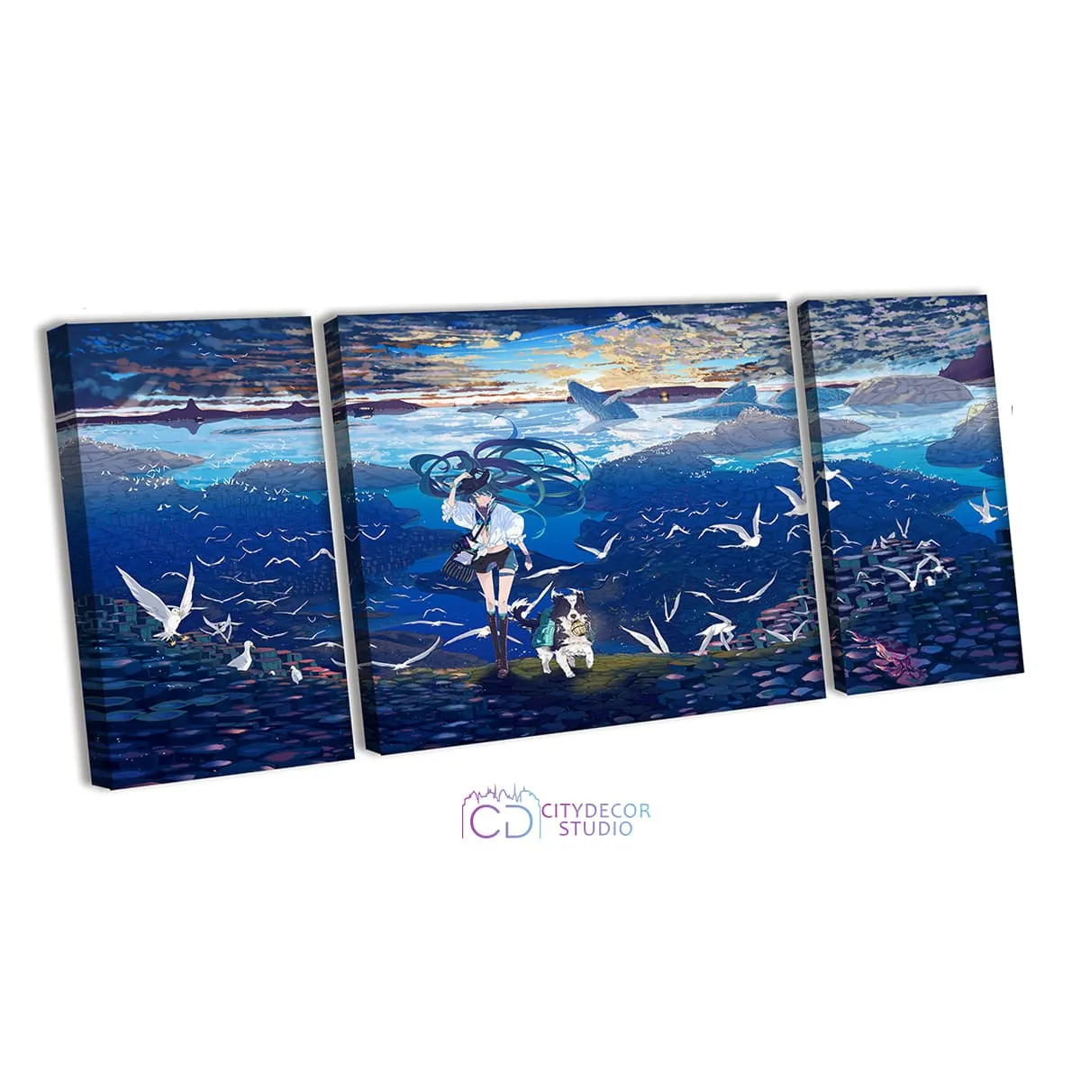 Модульная картина Citydecor Аниме арт. 6.54 (3 модуля) 60x118 см