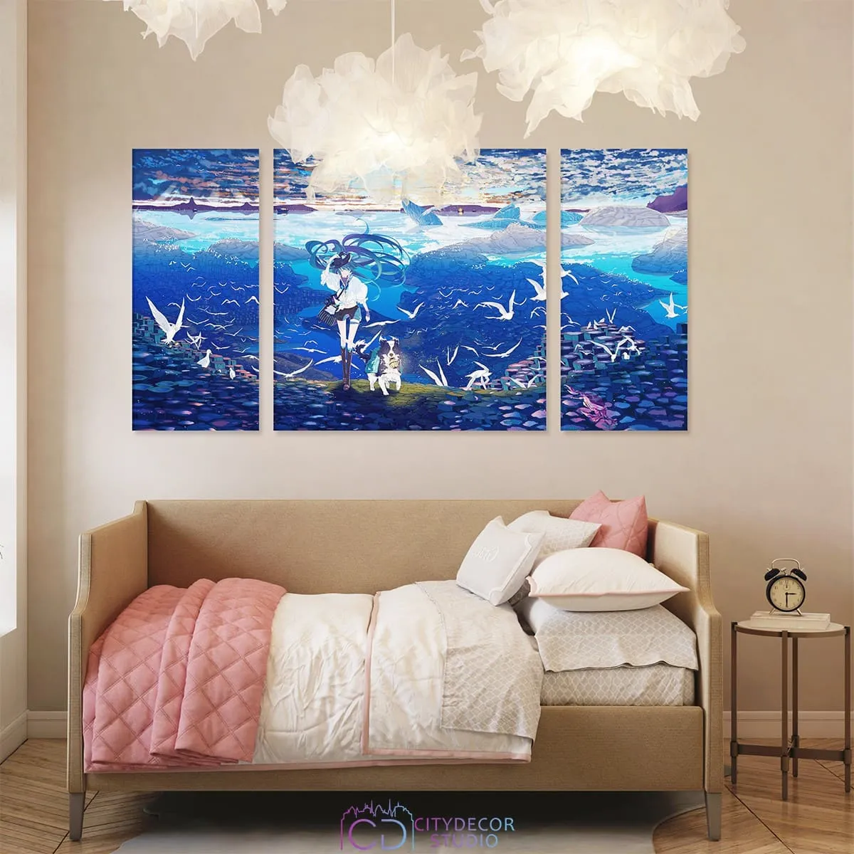 Модульная картина Citydecor Аниме арт. 6.54 (3 модуля) 60x118 см