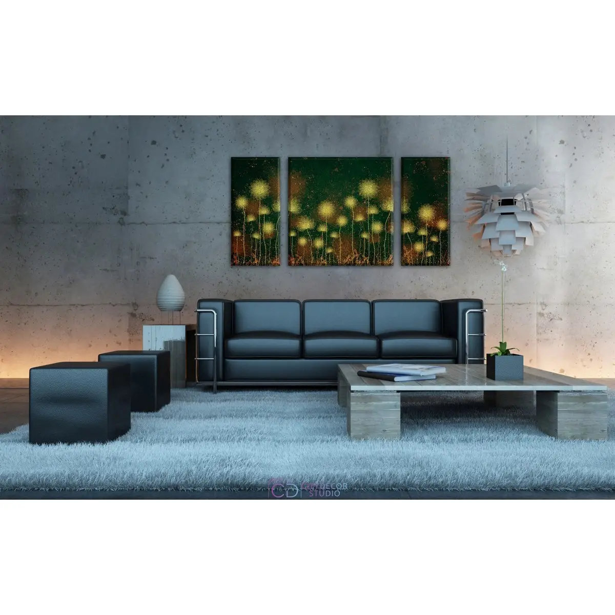 Дизайнерская модульная картина Citydecor Невесомость арт. 6.58 (3 модуля) 60x118 см