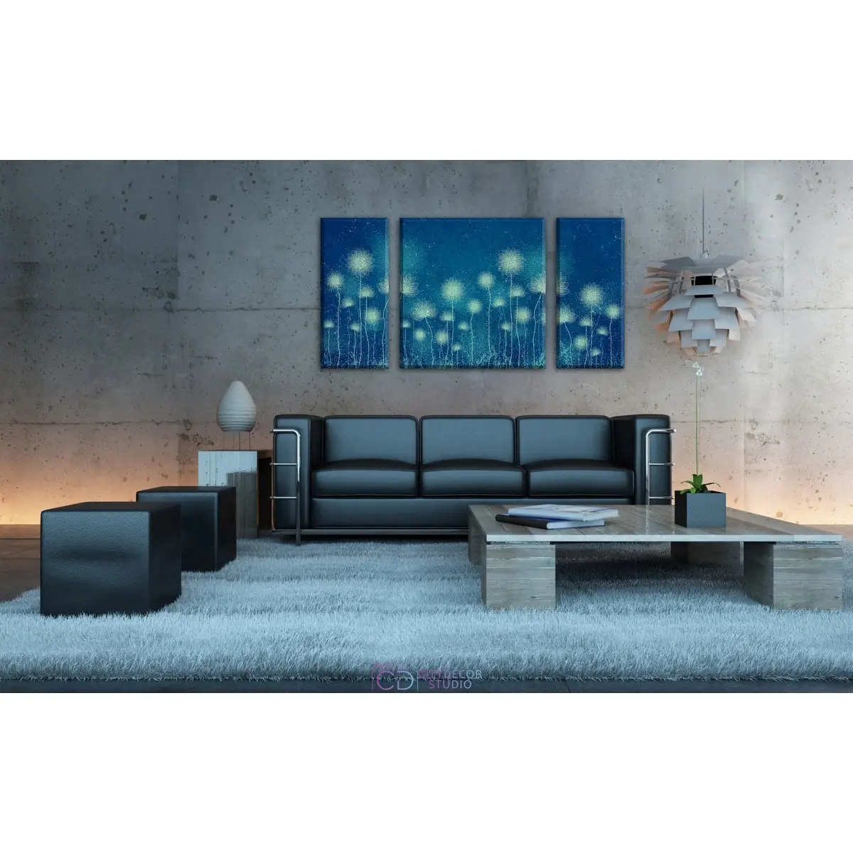 Дизайнерская модульная картина Citydecor Невесомость арт. 6.60 (3 модуля) 60x118 см