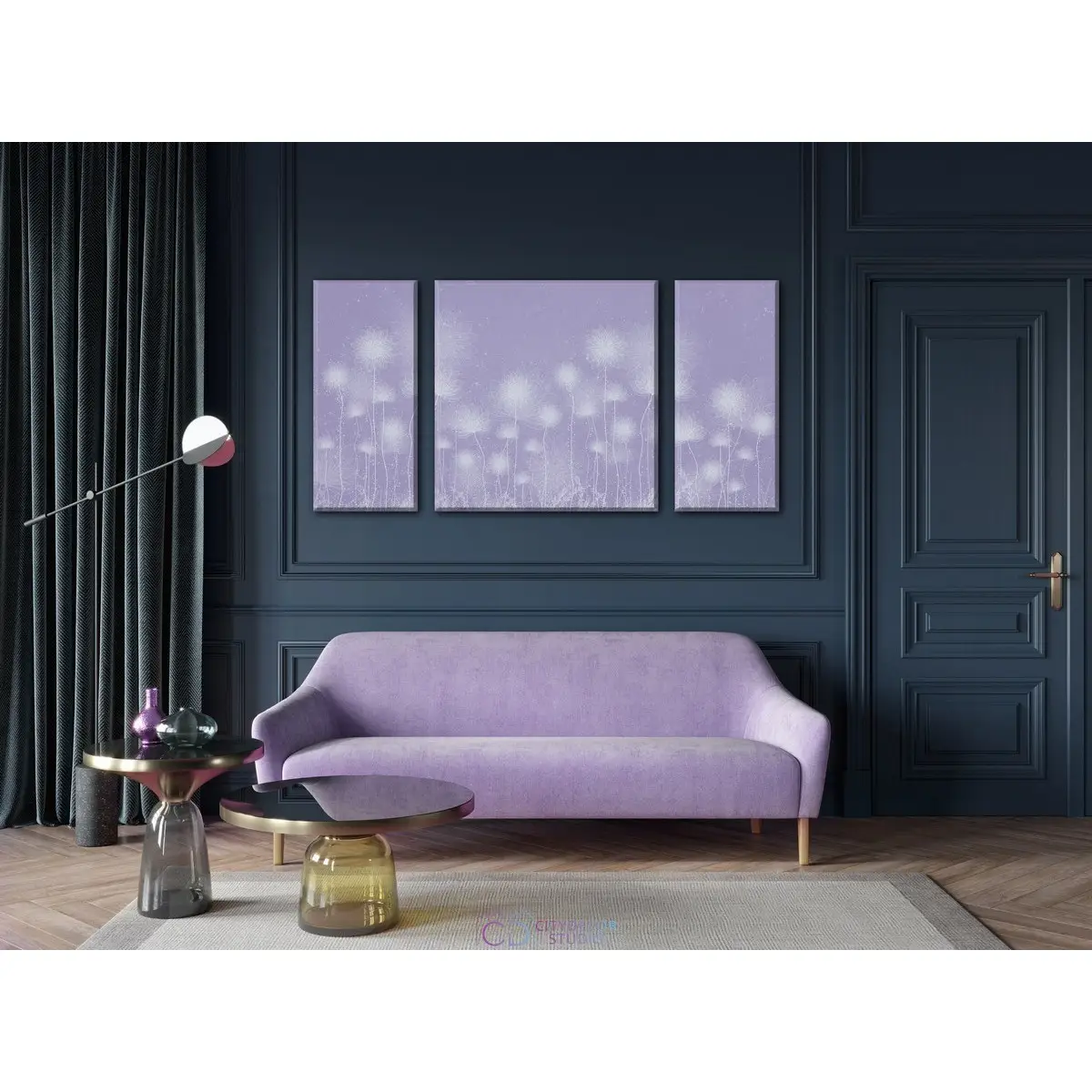 Дизайнерская модульная картина Citydecor Невесомость арт. 6.65 (3 модуля) 60x118 см