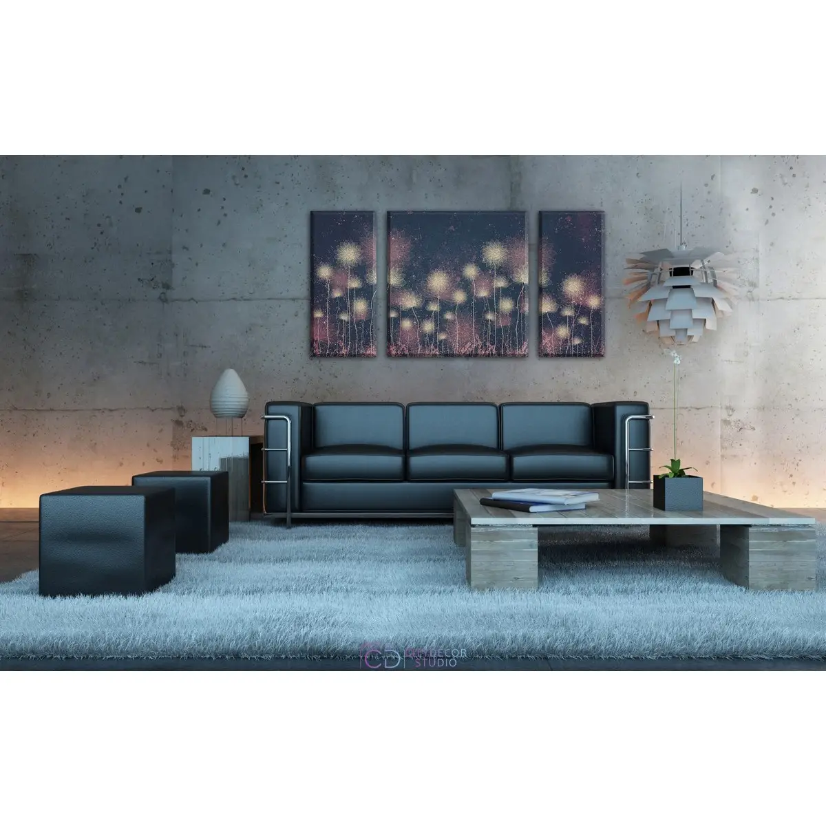 Дизайнерская модульная картина Citydecor Невесомость арт. 6.66 (3 модуля) 60x118 см