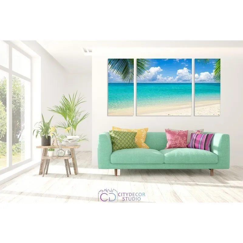 Модульная картина Citydecor Море/Водопады арт. 6.7 (3 модуля) 60x118 см