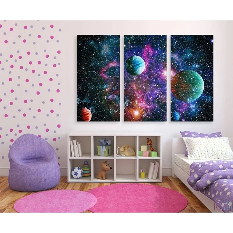 Модульная картина Citydecor Космос арт. 7.113 (3 модуля) 75x117 см