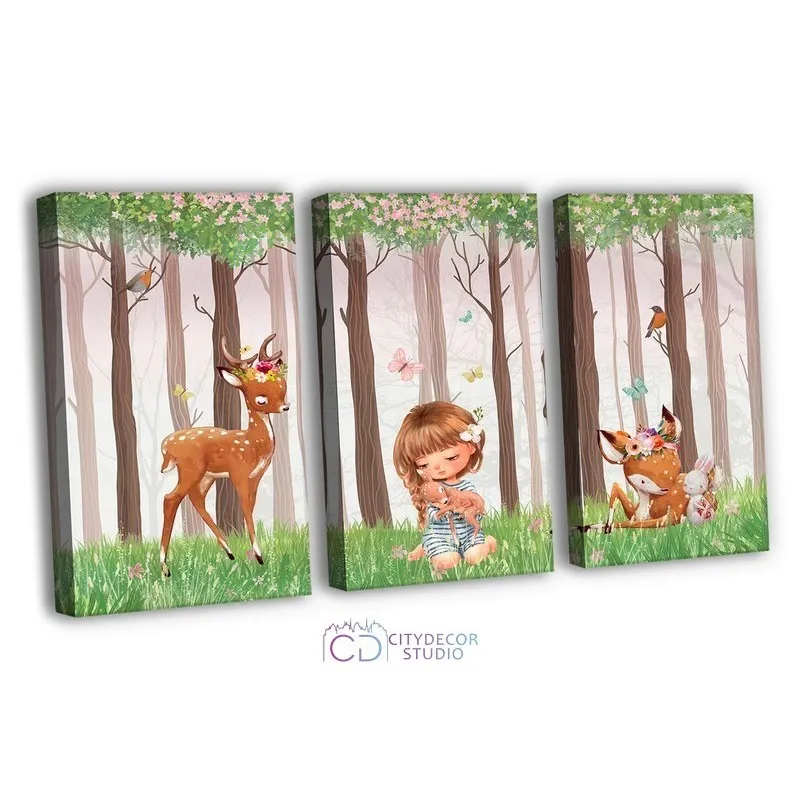 Модульная картина Citydecor Magic Forest арт. 7.123 (3 модуля) 75x117 см