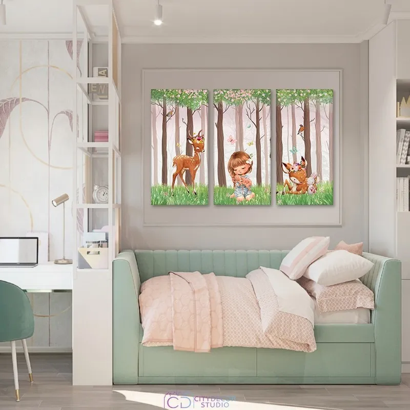 Модульная картина Citydecor Magic Forest арт. 7.123 (3 модуля) 75x117 см