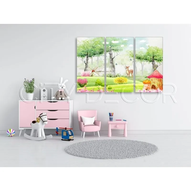 Модульная картина Citydecor Детская арт. 7.16 (3 модуля) 75x117 см