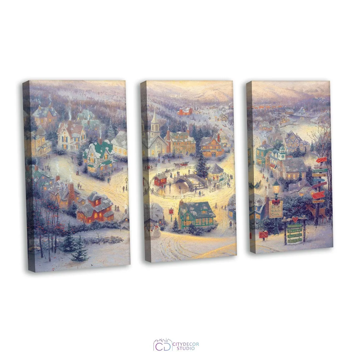 Модульная картина Citydecor Новый Год арт. 7.195 (3 модуля) 75x117 см