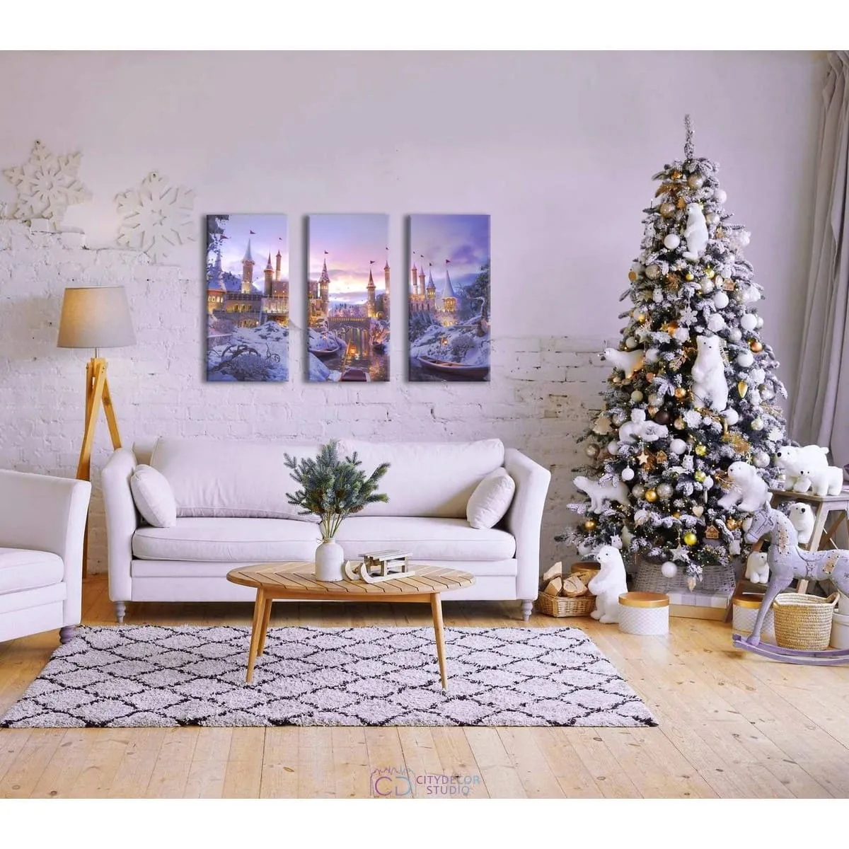 Модульная картина Citydecor Новый Год арт. 7.196 (3 модуля) 75x117 см