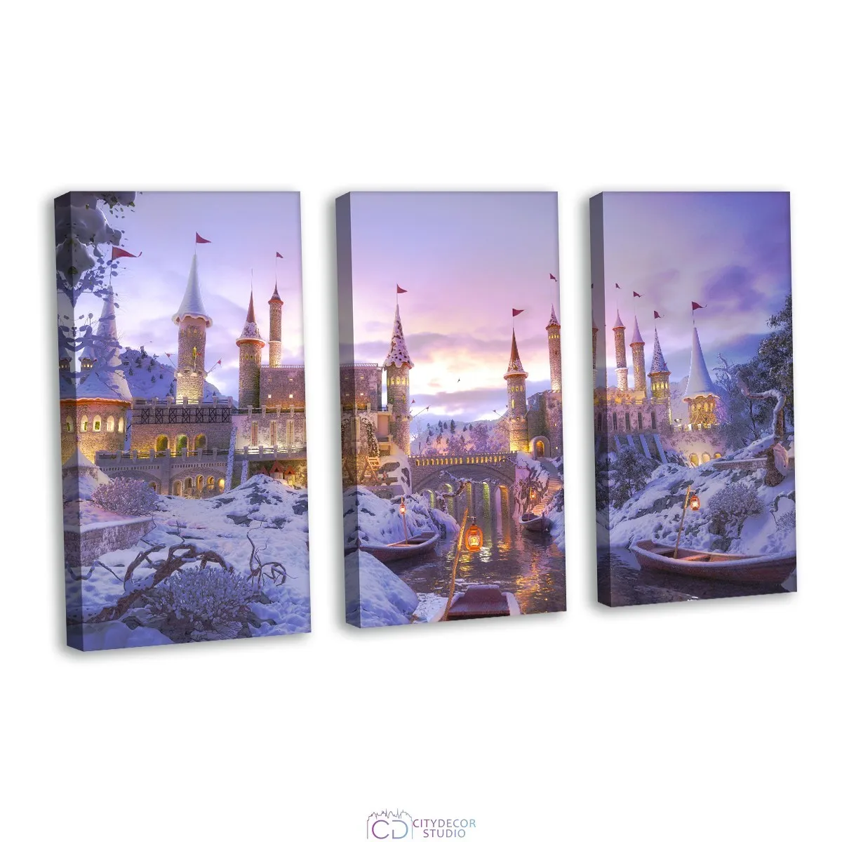 Модульная картина Citydecor Новый Год арт. 7.196 (3 модуля) 75x117 см